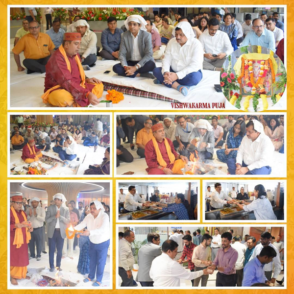 NBCC CMD and Director Finance perform Vishwakarma Puja